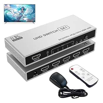 Amazon | 8K HDMI 2.1切替器 セレクター5入力1出力 8K@60Hz/4K